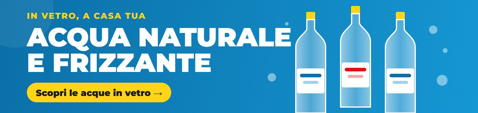 Acqua naturale e frizzante in vetro