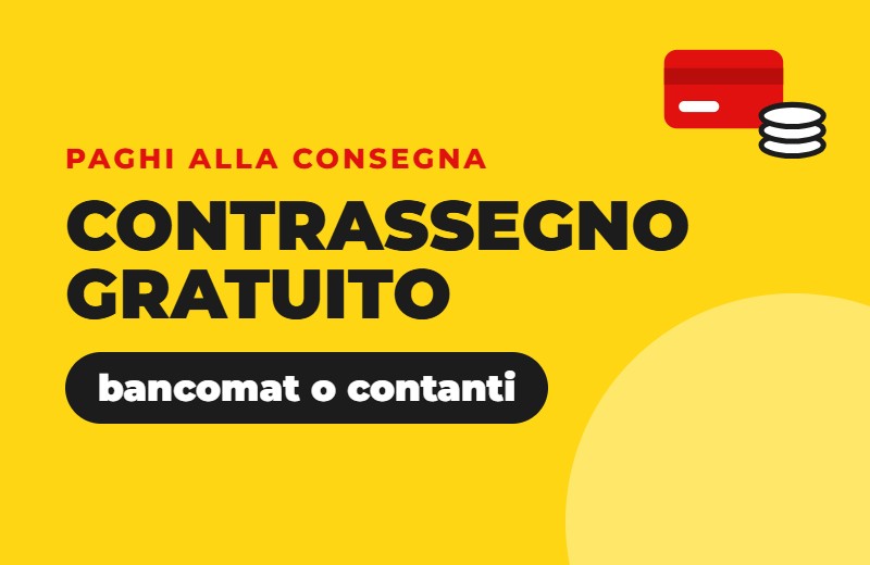 Contrassegno gratuito, paghi alla consegna con bancomat o contanti